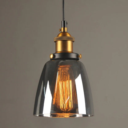 Lámpara Colgante Antigua de Vidrio en Estilo Vintage