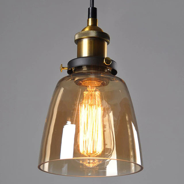 Lámpara Colgante Antigua de Vidrio en Estilo Vintage