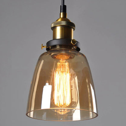Lámpara Colgante Antigua de Vidrio en Estilo Vintage