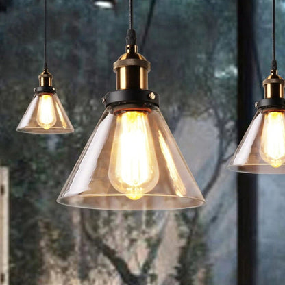 Lámpara Colgante Antigua de Vidrio en Estilo Vintage