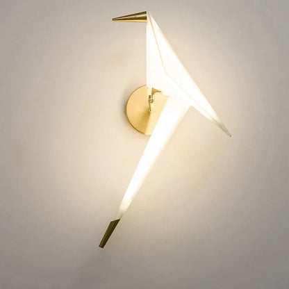 Lámpara de Aplique de Pared Inusual con Grulla y Motivo de Papel