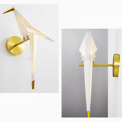 Lámpara de Aplique de Pared Inusual con Grulla y Motivo de Papel