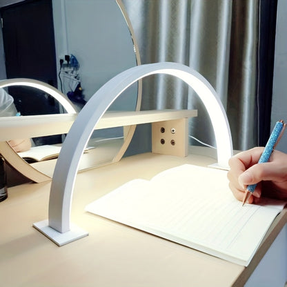 Lámpara de Escritorio LED en Forma de Media Luna | Luz Metálica Ajustable USB