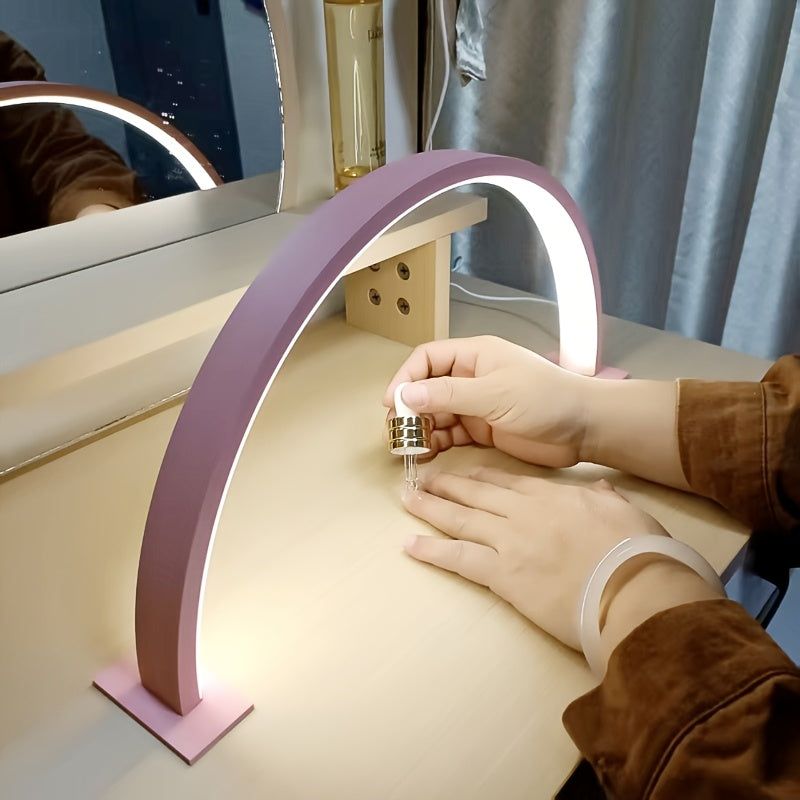 Lámpara de Escritorio LED en Forma de Media Luna | Luz Metálica Ajustable USB