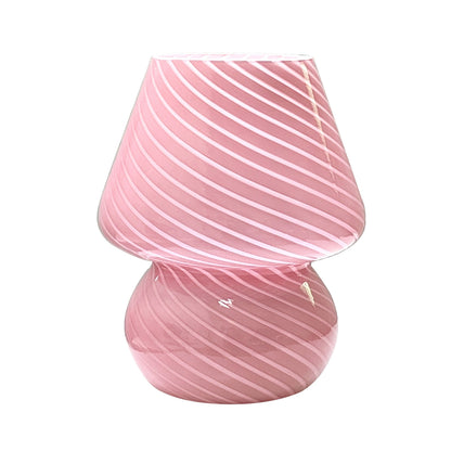 Lámpara de Hongo de Vidrio Estilo Murano | Luz de Mesa Regulable por USB