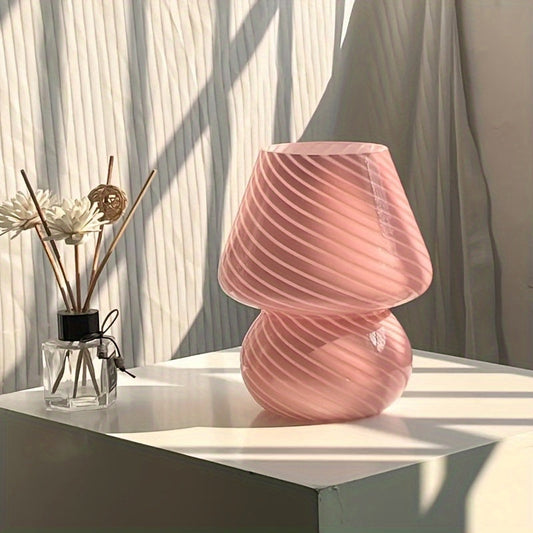 Lámpara de Hongo de Vidrio Estilo Murano | Luz de Mesa Regulable por USB