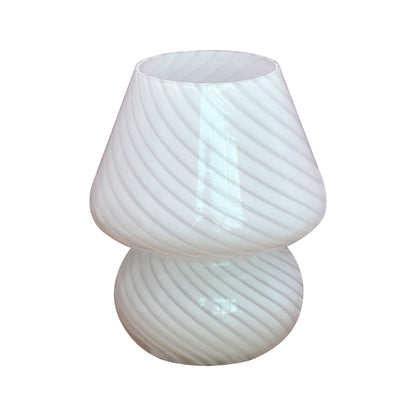 Lámpara de Hongo de Vidrio Estilo Murano | Luz de Mesa Regulable por USB