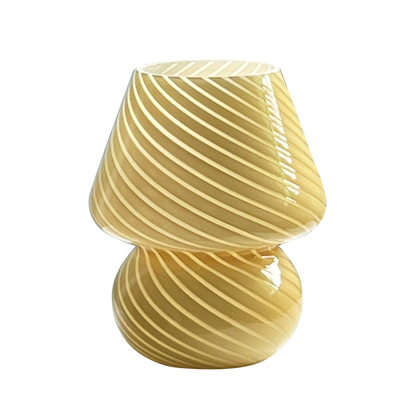 Lámpara de Hongo de Vidrio Estilo Murano | Luz de Mesa Regulable por USB
