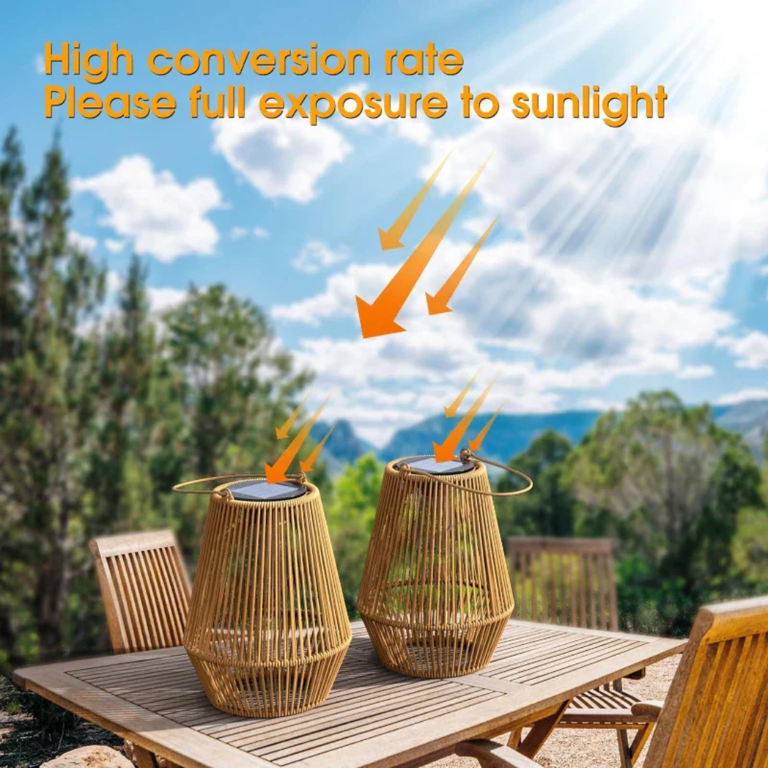 Lámpara de Jardín Solar Impermeable Tejida a Mano - SunWeave