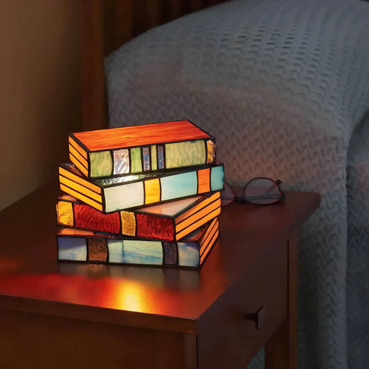 Lámpara de Libro de Vidrio Templado | Iluminación Artística Hecha a Mano
