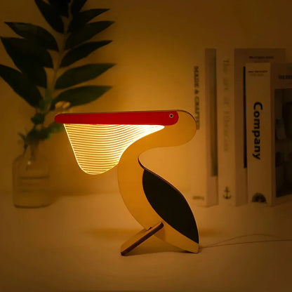 Lámpara de Mesa de Animales de Madera - WildGlow
