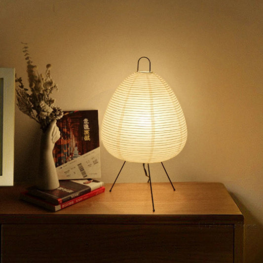 Lámpara de Mesa de Papel de Arroz Japonés | Iluminación Minimalista Zen