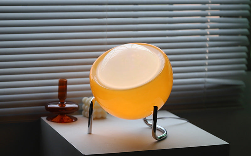 LÁMPARA DE MESA DE VIDRIO RETRO - ILUMINACIÓN NORDICA ATMOSFÉRICA