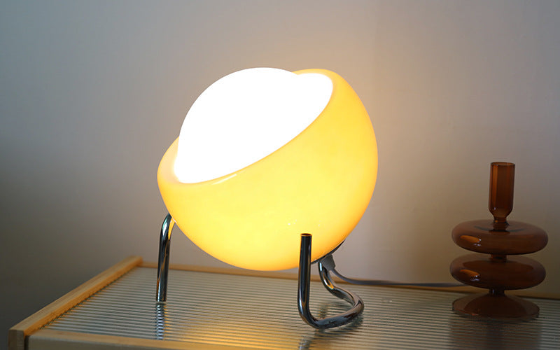 LÁMPARA DE MESA DE VIDRIO RETRO - ILUMINACIÓN NORDICA ATMOSFÉRICA