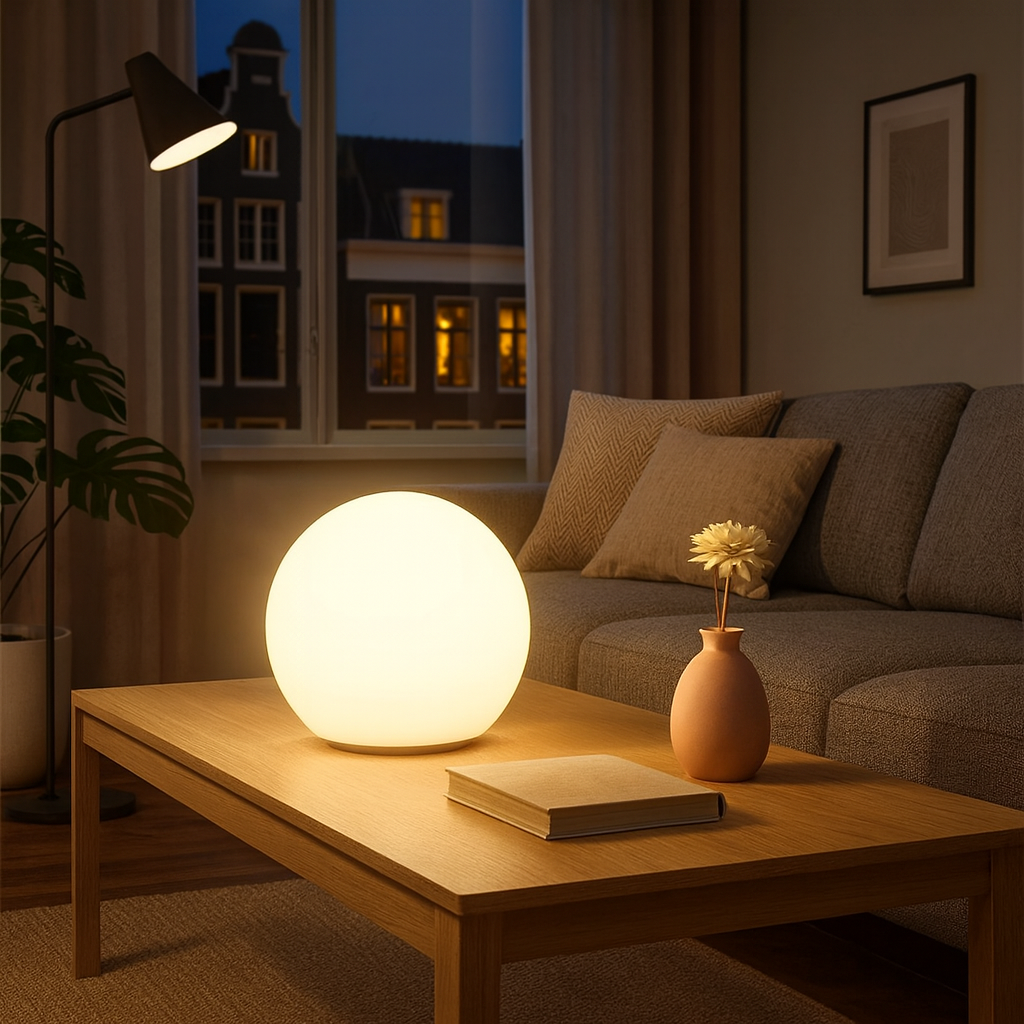 Lámpara de Mesa Inalámbrica LED Esférica Luz Ambiental Recargable | Zenari