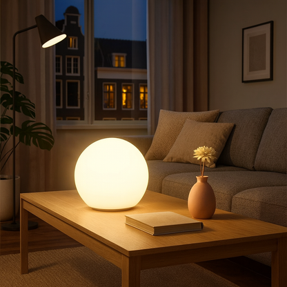 Lámpara de Mesa Inalámbrica LED Esférica Luz Ambiental Recargable | Zenari