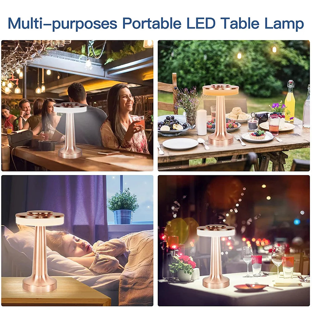 Lámpara de Mesa LED Portátil Inalámbrica Clásica - LumiCrest