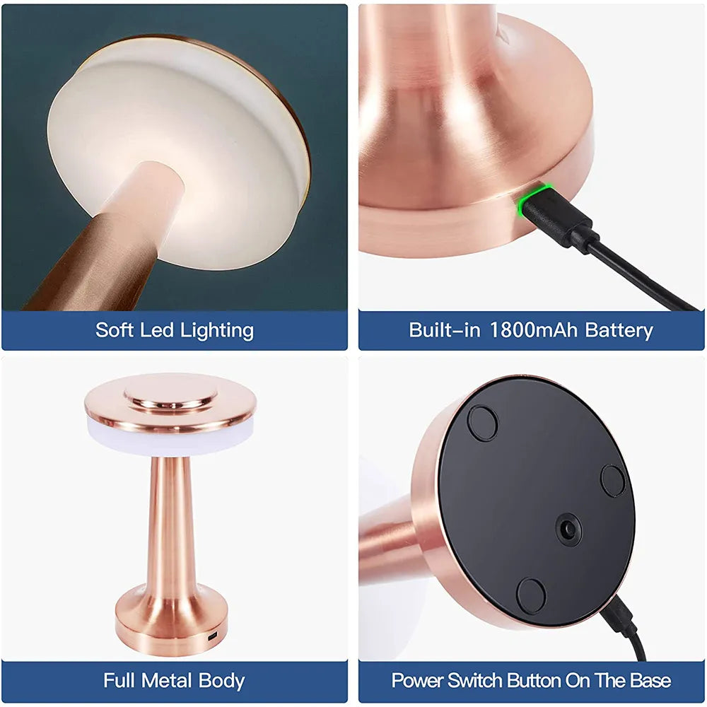 Lámpara de Mesa LED Portátil Inalámbrica Clásica - LumiCrest