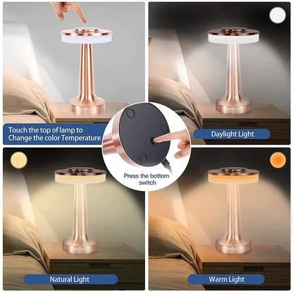 Lámpara de Mesa LED Portátil Inalámbrica Clásica - LumiCrest