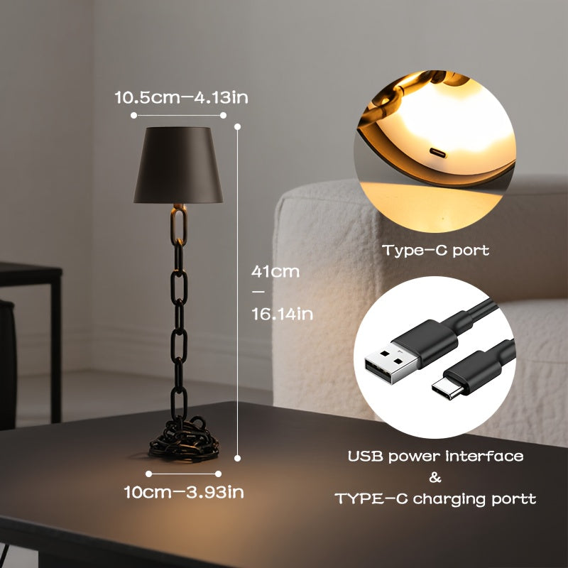 Lámpara de Mesa Moderna de Cadena | Luz LED Táctil Recargable