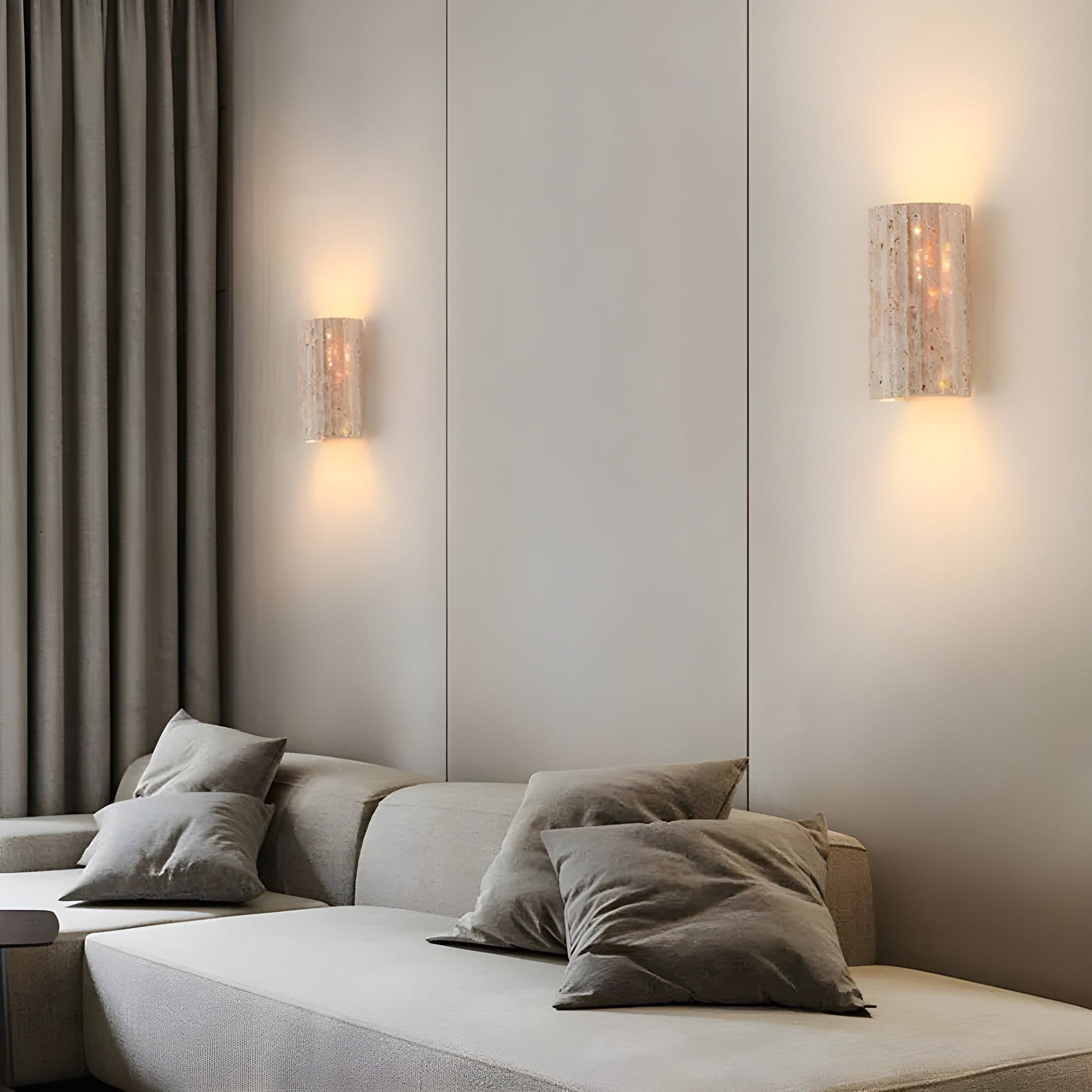 Lámpara de Pared Hecha de Piedra Natural para un Interior Elegante