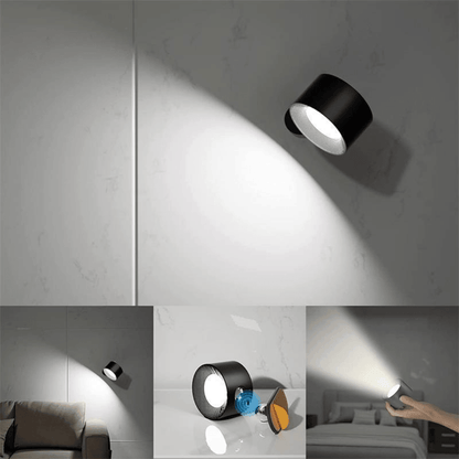 Lámpara de Pared Inalámbrica – Iluminación LED Ajustable 360° y Recargable (USB)
