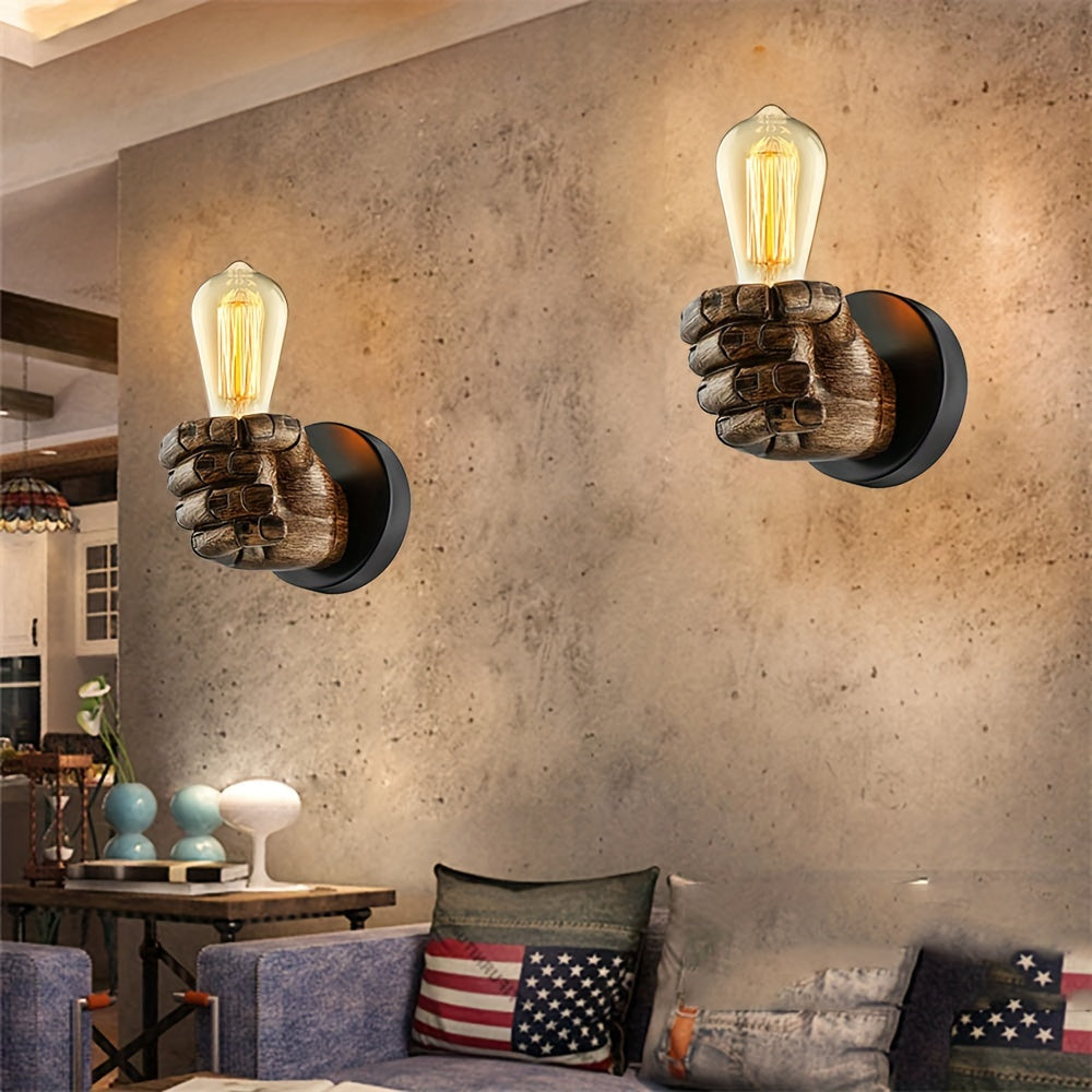 Lámpara de Pared Industrial de Mano | Aplique de Resina E26