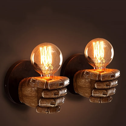 Lámpara de Pared Industrial de Mano | Aplique de Resina E26