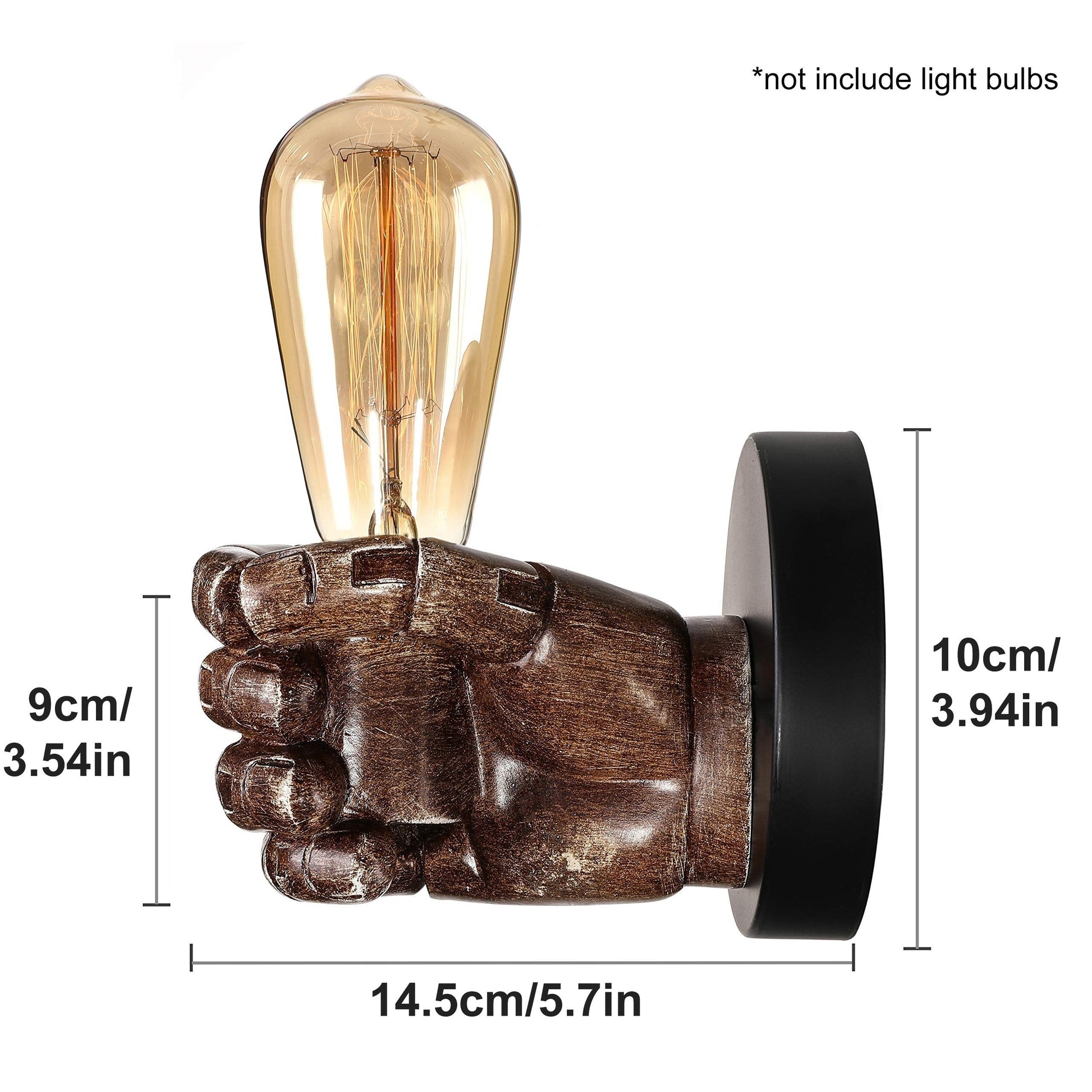 Lámpara de Pared Industrial de Mano | Aplique de Resina E26