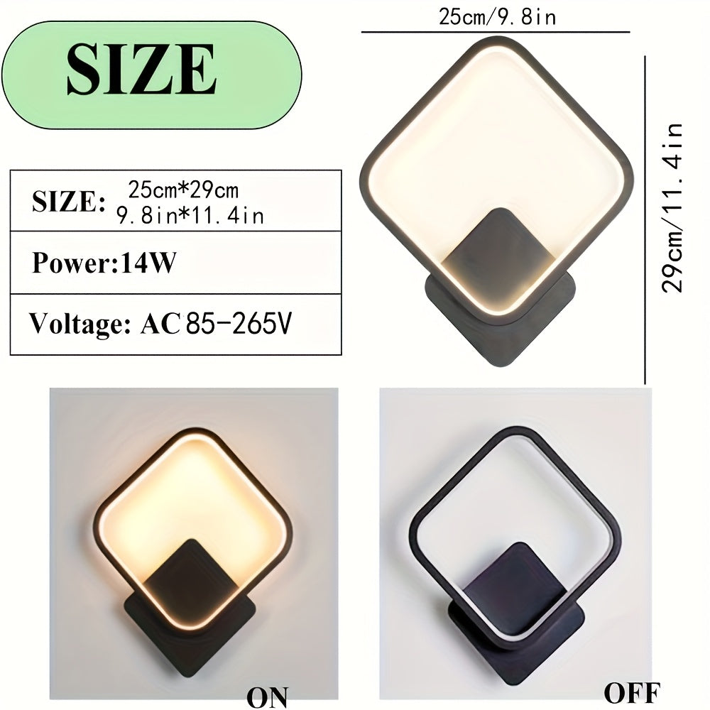 Lámpara de Pared LED Cuadrada Moderna | Fijación de Iluminación Geométrica Minimalista
