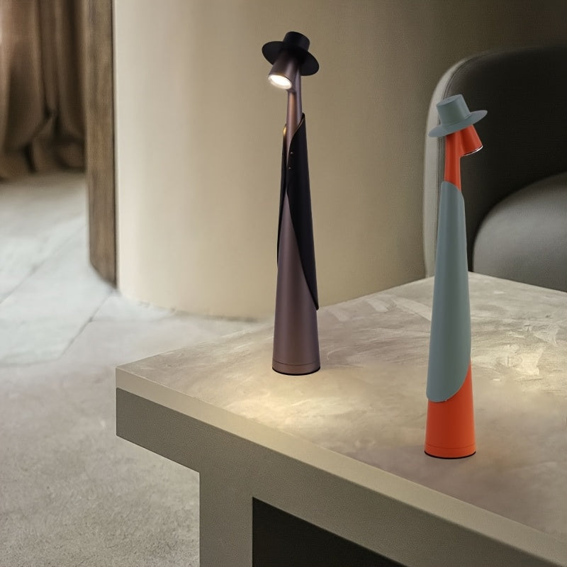 Lámpara de Sombrero LED Recargable Moderna | Luz de Escritorio de Toque Creativo