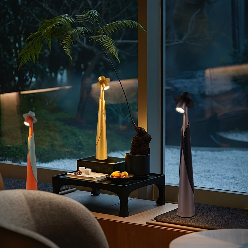 Lámpara de Sombrero LED Recargable Moderna | Luz de Escritorio de Toque Creativo