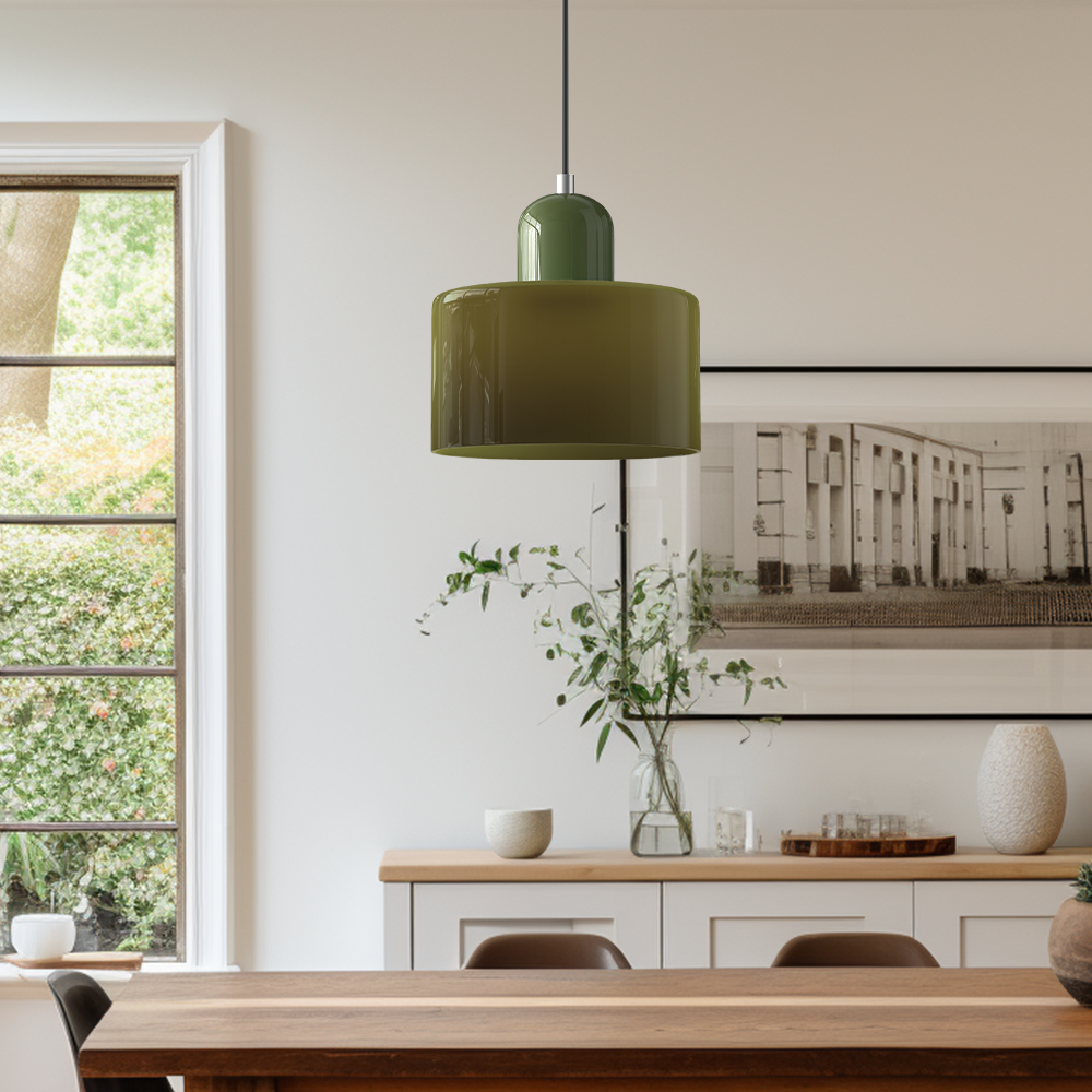 Lámpara Moderna Hecha de Vidrio de Colores con una Forma Geométrica