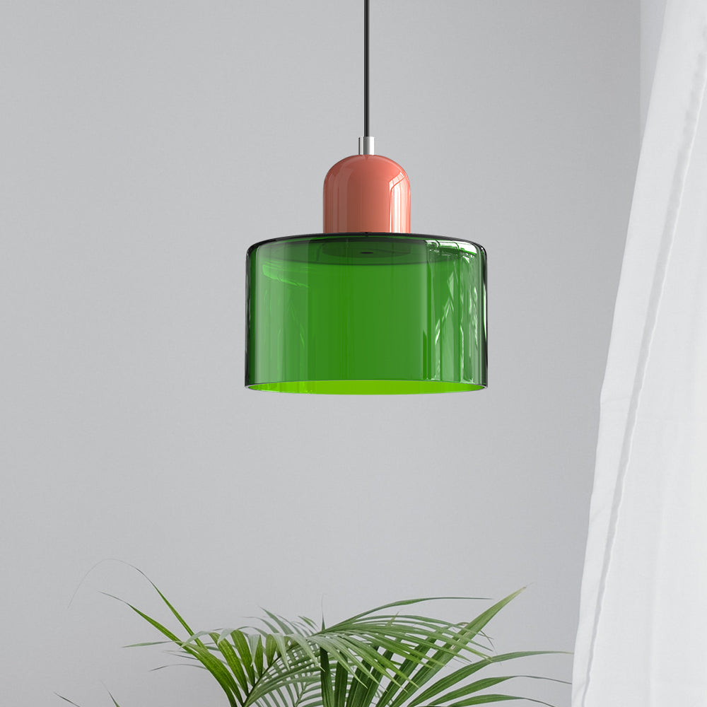 Lámpara Moderna Hecha de Vidrio de Colores con una Forma Geométrica