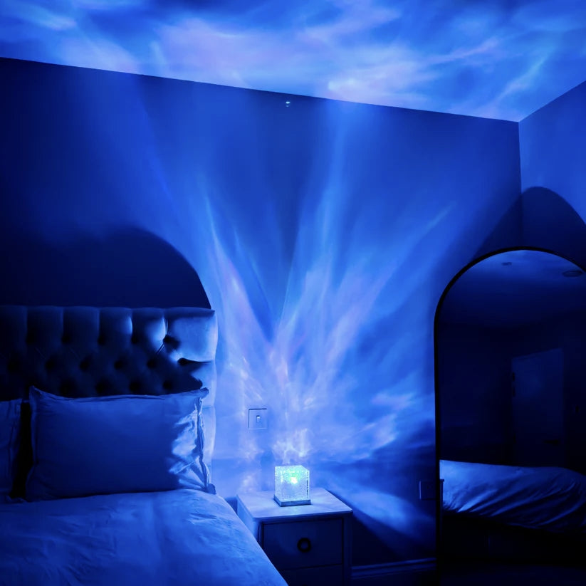 Lámpara Relajante LumaZen – Luz Ambiental Calmante, Efecto de Olas y Colores para el Sueño y la Serenidad