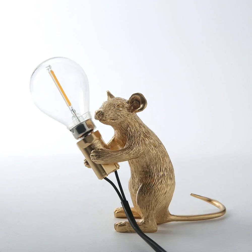 Lámpara de mesa con diseño de ratón adorable