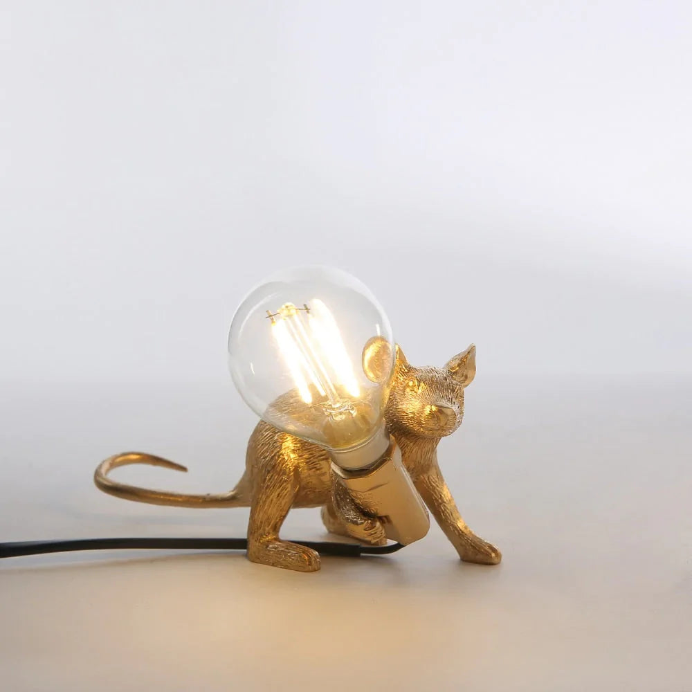 Lámpara de mesa con diseño de ratón adorable