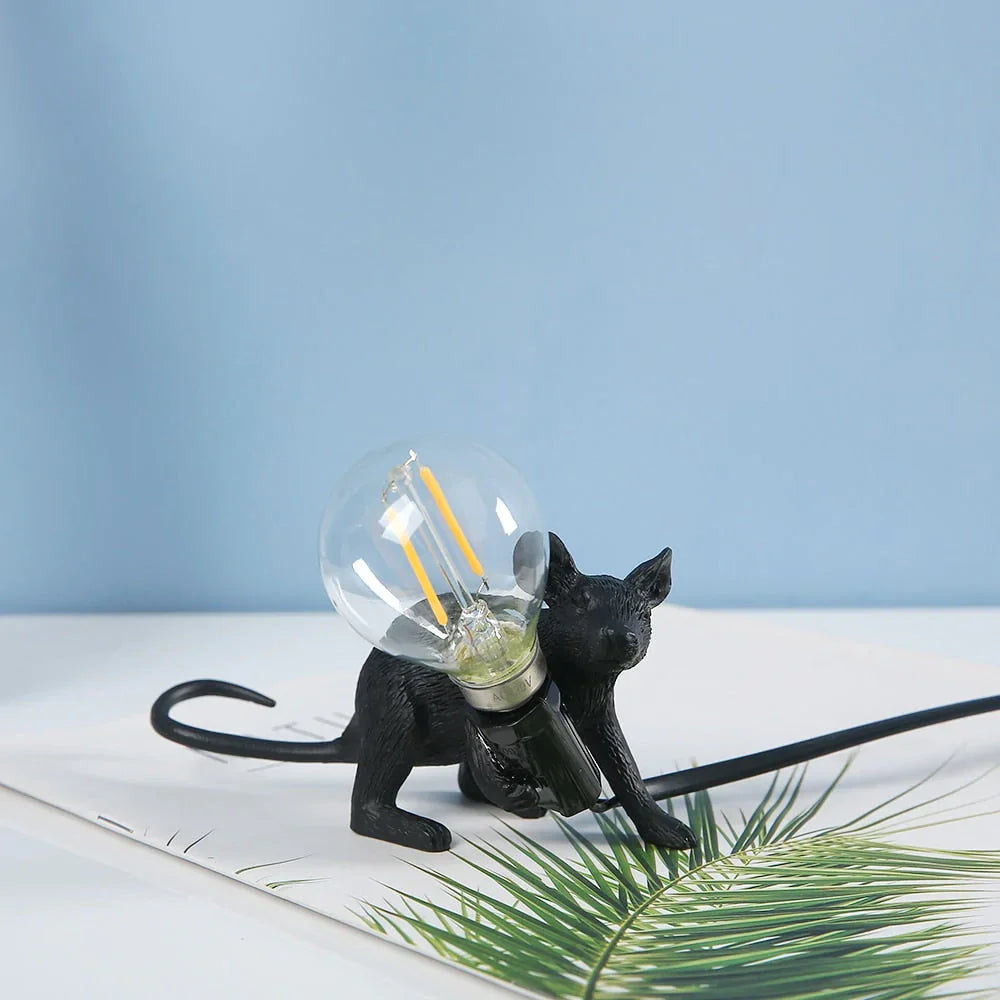 Lámpara de mesa con diseño de ratón adorable