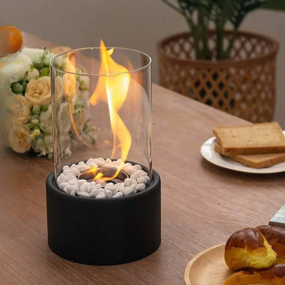 Lámpara de mesa de aceite - Clásica con llama abierta