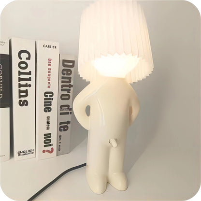 Lámpara de mesa original con forma humana — Luz portátil alimentada por batería