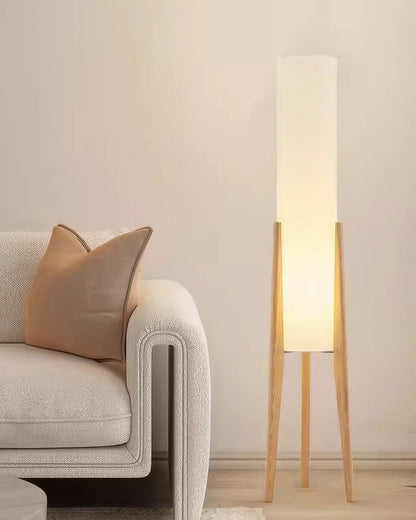 Lámpara de pie retro moderna de nogal - Lámpara artística