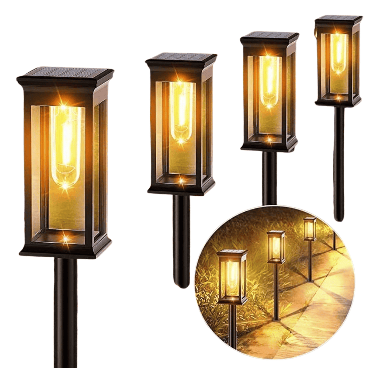 Lámpara farol solar LED de ABS para caminos exteriores
