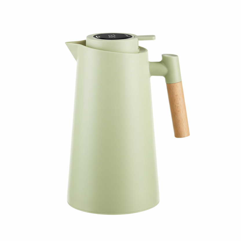 LATTEA THERMO – Termo de doble pared con pantalla de temperatura y mango de madera