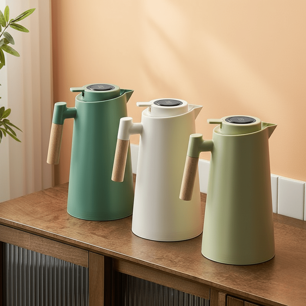 LATTEA THERMO – Termo de doble pared con pantalla de temperatura y mango de madera