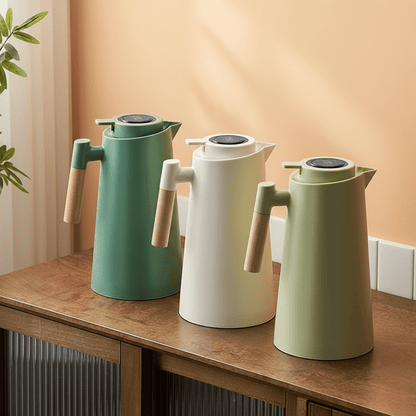 LATTEA THERMO – Termo de doble pared con pantalla de temperatura y mango de madera