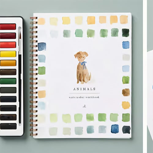Libro de arte | Cuaderno de acuarela para principiantes | Libro de pintura paso a paso