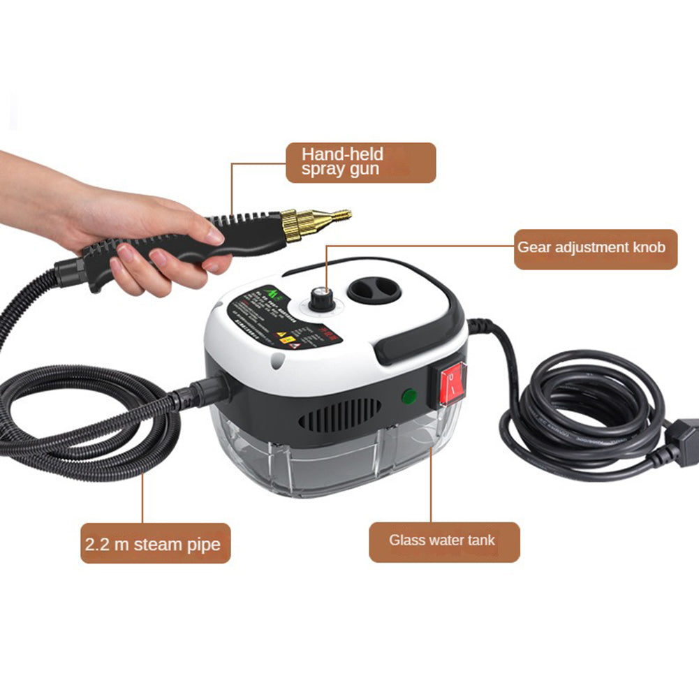 LIMPIADOR A VAPOR DE ALTA PRESIÓN DE 2500W - 6 AJUSTES PARA HOGAR Y COCINA
