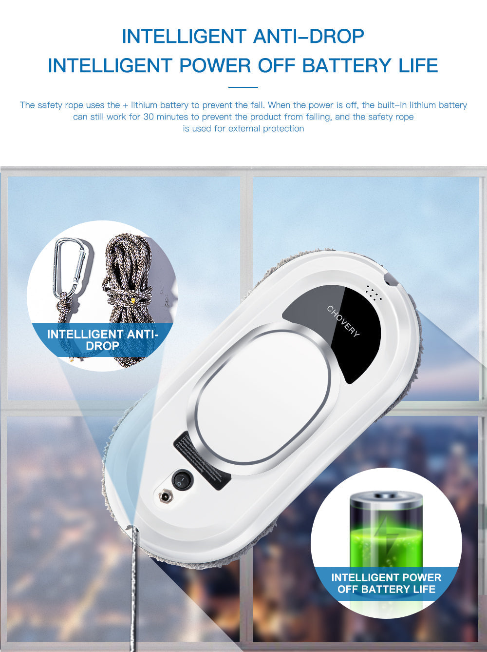 Limpiador de Ventanas Robot CleanBot – Inteligente y Sin Manos con Control Remoto para Ventanas Sin Rayas