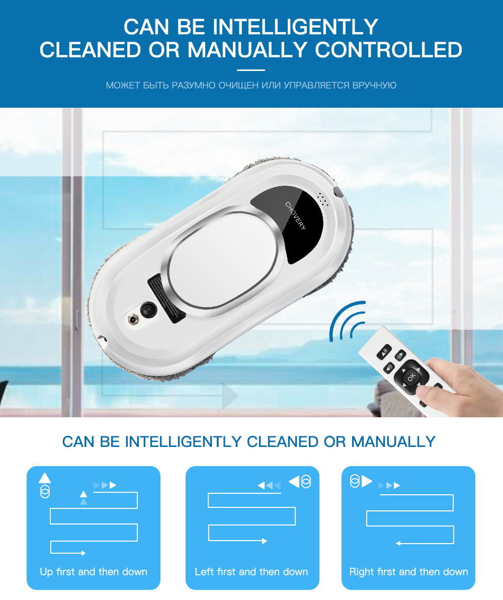 Limpiador de Ventanas Robot CleanBot – Inteligente y Sin Manos con Control Remoto para Ventanas Sin Rayas