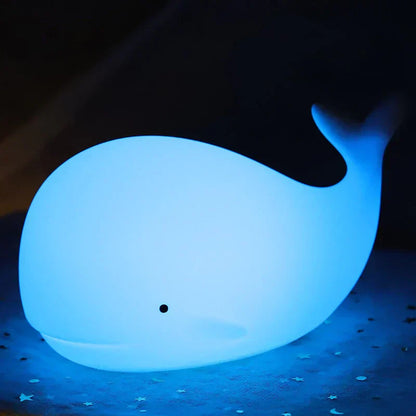 Linda Lámpara Nocturna de Ballena con Cambio de Color - GlowWhale